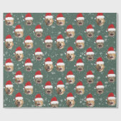 Funny Custom Dog Cat 3 gegenüber Weihnachten Weihn Geschenkpapier (Flach)