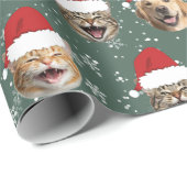 Funny Custom Dog Cat 3 gegenüber Weihnachten Weihn Geschenkpapier (Rolleneckpunkt)