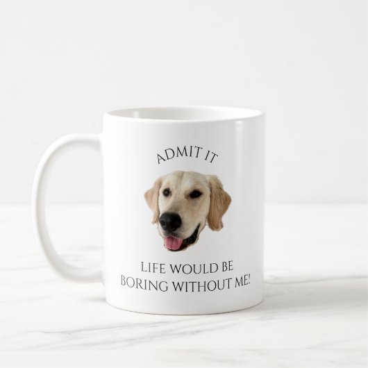 Funny Custom Dog Foto Head Name Geschenk Kaffeetasse (Links)