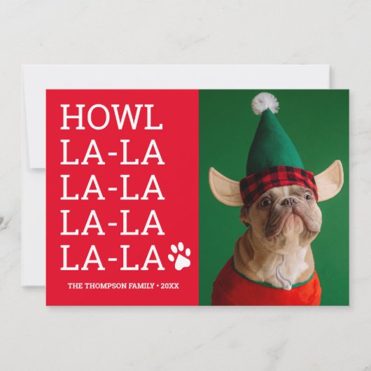 Funny Custom Dog Foto Howl la la la la la (Vorderseite)