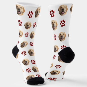 Funny Custom Dog Foto mit rotem Muster Socken