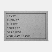 Funny Custom Erinnerung List Keys Handy Pury Gray Fußmatte (Vorderseite)