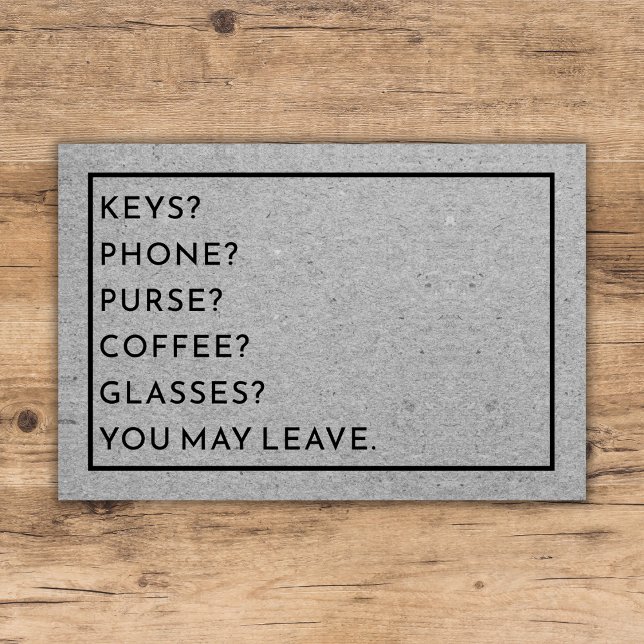 Funny Custom Erinnerung List Keys Handy Pury Gray Fußmatte (Customize with your reminder list.)