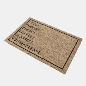 Funny Custom Erinnerung List Keys Phone Pursuit Co Fußmatte (Schrägansicht)