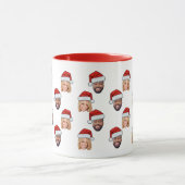 Funny Custom Face 2 Fotos Santa Claus Hat Xsmas Tasse (Zentrum)