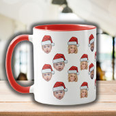 Funny Custom Face 3 Fotos Santa Claus Hat Xsmas Tasse