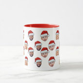 Funny Custom Face 3 Fotos Santa Claus Hat Xsmas Tasse (Zentrum)