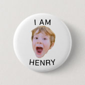 Funny Custom Face Button Birthday Party Matching (Vorderseite)