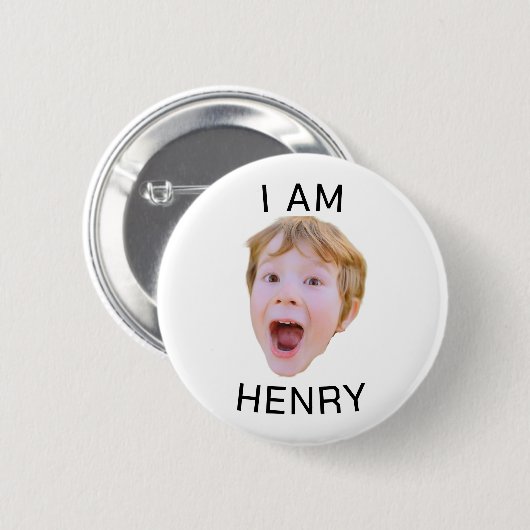 Funny Custom Face Button Birthday Party Matching (Vorne & Hinten)