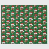 Funny Custom Face Cat Foto Weihnachtsmannmütze Wei Geschenkpapier (Flach)