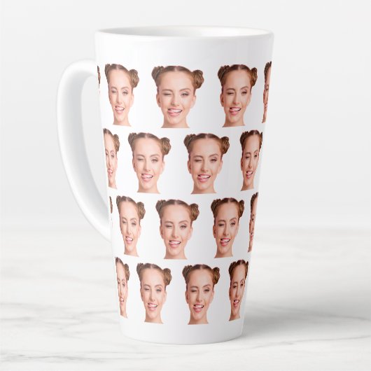 Funny Custom Face Cout Women Foto Groß Milchtasse (Linke Ecke)