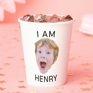 Funny Custom Face Cups Geburtstagsparty Matching Pappbecher