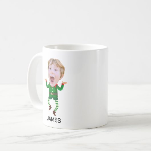Funny Custom Face Elf Weihnachten Kaffeetasse (Vorderseite Links)
