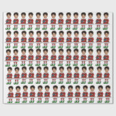 Funny Custom Face Foto Elf Weihnachten Geschenkpapier (Flach)