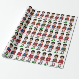 Funny Custom Face Foto Elf Weihnachten Geschenkpapier