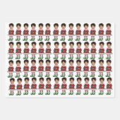 Funny Custom Face Foto Elf Weihnachten Geschenkpapier Set (Vorderseite)