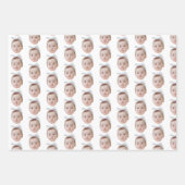 Funny Custom Face Foto Face Wiederholung Muster Geschenkpapier Set (Vorderseite)
