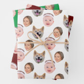 Funny Custom Face Foto Familie 3 Fotos Geschenkpapier Set (Beispiel)