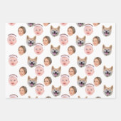 Funny Custom Face Foto Familie 3 Fotos Geschenkpapier Set (Vorderseite)