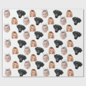 Funny Custom Face Foto Family Face 3 Fotos Geschenkpapier (Flach)