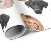 Funny Custom Face Foto Family Face 3 Fotos Geschenkpapier (Rolleneckpunkt)