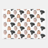 Funny Custom Face Foto Family Face 3 Fotos Geschenkpapier Set (Vorderseite)