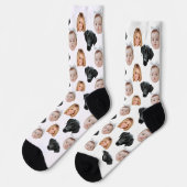 Funny Custom Face Foto Family Face 3 Fotos Socken (Linkes Detail)