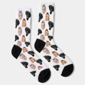 Funny Custom Face Foto Family Face 3 Fotos Socken (Rechts)