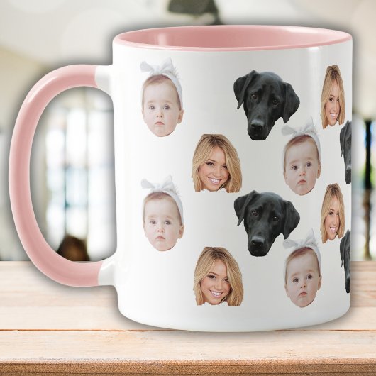 Funny Custom Face Foto Family Face 3 Fotos Tasse