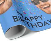 Funny Custom Face Foto Geburtstagsparty Geschenkpapier (Rolleneckpunkt)
