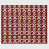 Funny Custom Face Foto Gingerbrett Männer Weihnach Geschenkpapier (Flach)