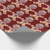Funny Custom Face Foto Gingerbrett Männer Weihnach Geschenkpapier (Ecke)