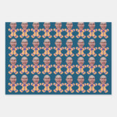 Funny Custom Face Foto Gingerbrett Männer Weihnach Geschenkpapier Set (Vorderseite 3)