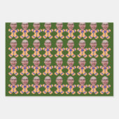 Funny Custom Face Foto Gingerbrett Männer Weihnach Geschenkpapier Set (Vorderseite 2)