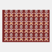 Funny Custom Face Foto Gingerbrett Männer Weihnach Geschenkpapier Set (Vorderseite)