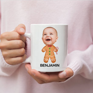Funny Custom Face Foto Gingerbrett Weihnachtsbaby Kaffeetasse