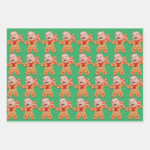 Funny Custom Face Foto Gingerbrett Xmas Baby Geschenkpapier Set (Vorderseite 3)