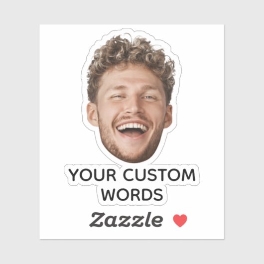 Funny Custom Face Foto mit Personalisiertem Text Aufkleber (Blatt)
