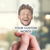 Funny Custom Face Foto mit Personalisiertem Text Aufkleber