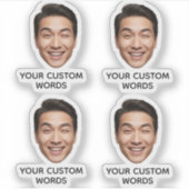 Funny Custom Face Foto mit Personalisiertem Text Aufkleber (Vorderseite)