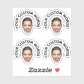 Funny Custom Face Foto mit Personalisiertem Text Aufkleber (Blatt)