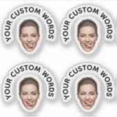Funny Custom Face Foto mit Personalisiertem Text Aufkleber (Vorderseite)