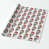 Funny Custom Face Foto Santa Claus Hat Weihnachten Geschenkpapier (Ungerollt)