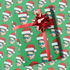 Funny Custom Face Foto Santa Claus Hat Weihnachten Geschenkpapier