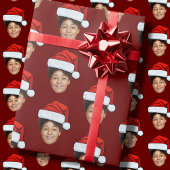 Funny Custom Face Foto Santa Claus Hat Weihnachten Geschenkpapier
