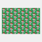 Funny Custom Face Foto Santa Claus Hat Weihnachten Geschenkpapier Set (Vorderseite 2)