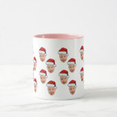Funny Custom Face Foto Santa Claus Hat Weihnachten Tasse (Zentrum)