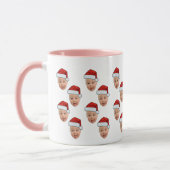 Funny Custom Face Foto Santa Claus Hat Weihnachten Tasse (Links)