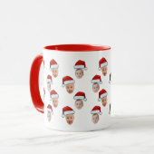 Funny Custom Face Foto Santa Claus Hat Weihnachten Tasse (Vorderseite Links)
