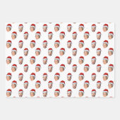 Funny Custom Face Foto Santa Head Geschenkpapier Set (Vorderseite 3)
